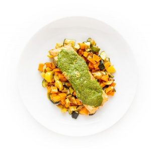 Salmon with Pistachio Sauce - Event Catering Set